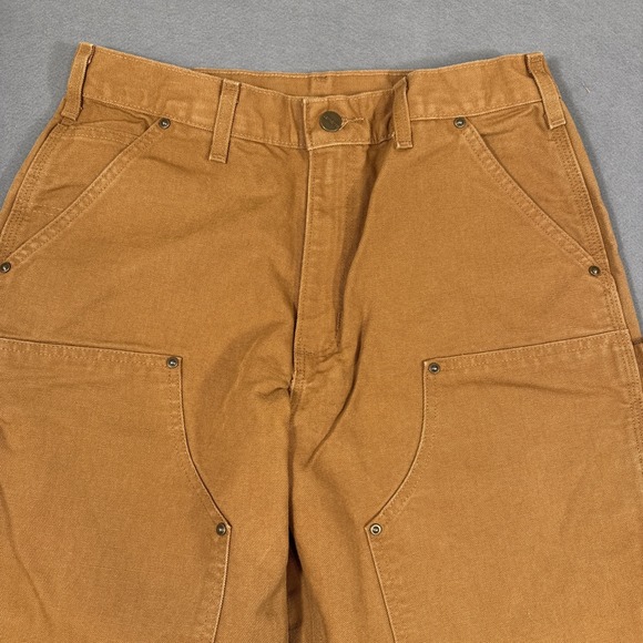 CARHARTT B136 US Men's 32 x 30 Brown Duck Double Knee Work Utility Pants - Picture 3 of 12